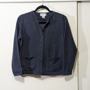 Jennifer Moore petite heather blue Cardigan S